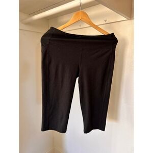 DSG Womens Black Athletic Capri Leggings with Side Pockets Size Large